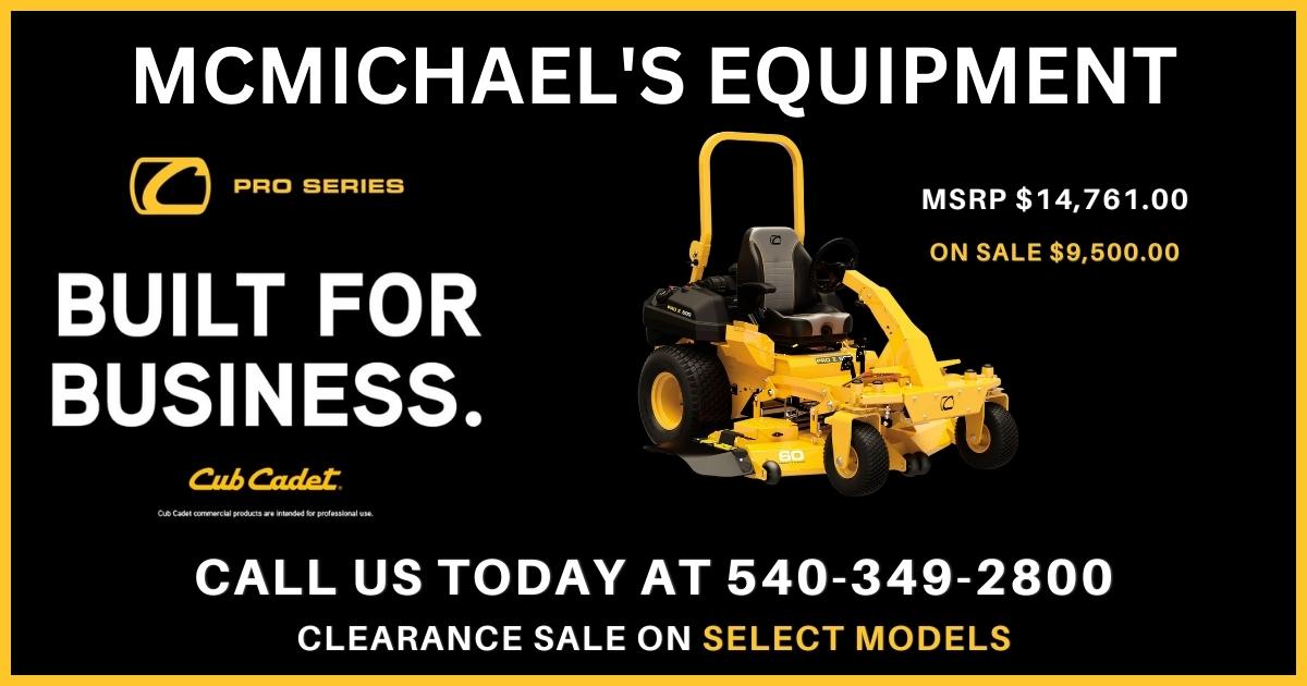 McMichael' Equipment Cub Cadet Sale PRO-560 S